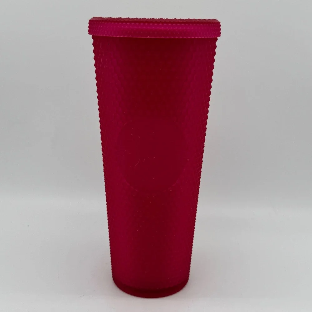 Starbucks Neon Pink Matte Studded Tumbler Venti 24oz Cold Cup 2021 No Straw